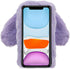LCHDA Cute 3D Bunny Ears Phone Case for iPhone 13 Mini, Soft Furry Hairball TPU Bumper, Purple