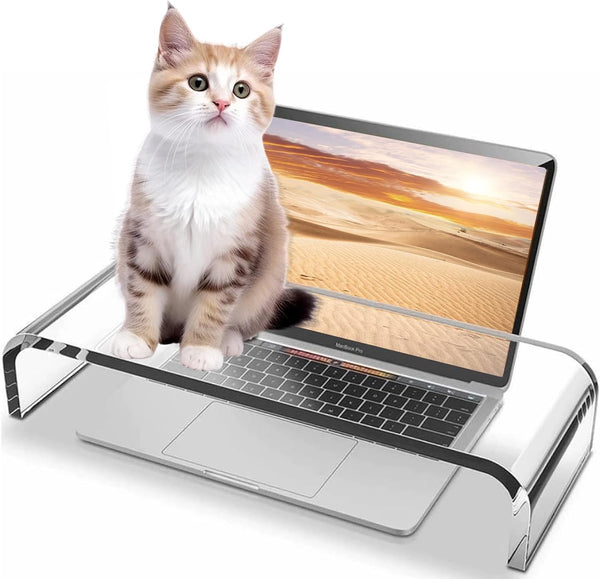 VAOLLO Clear Monitor Stand Riser, Computer Monitor Stand/Acrylic Monitor Riser for Home Office