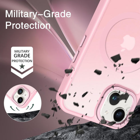 BENTOBEN Translucent Matte iPhone 13/14 Case, Slim Shockproof, Magsafe Compatible, Tender Pink, Protective Cover for