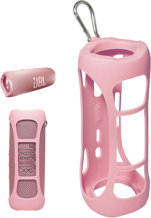 Alltravel Silicone Cover Skin for JBL Flip 6 Portable Bluetooth Speaker, Customized Protection Solution (Pink)