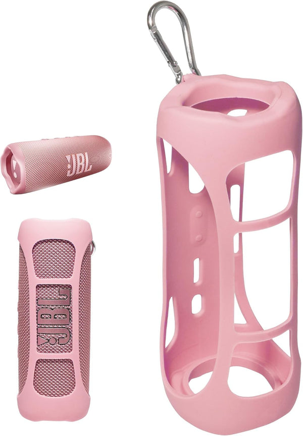 Alltravel Silicone Cover Skin for JBL Flip 6 Portable Bluetooth Speaker, Customized Protection Solution (Pink)