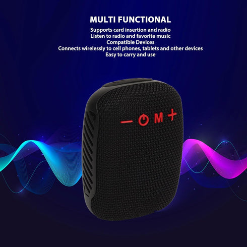 Bluetooth Speaker for Bike, Waterproof Portable Mini Outdoor Speaker for Cycling, Riding, Hiking (Black)