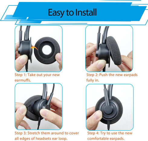Ear Cushions for Plantronics Headset, Foam Ear Pads Replacement for Plantronics Blackwire 3210 3220 3320 C320 C3225