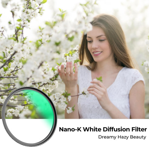 K&F Concept 52mm White Mist 1/4 Filter, 18 Multi-Layer Coatings Soft Diffusion Filter with Cleaning Cloths