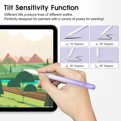 Stylus Pen for iPad with Palm Rejection, Tilt Sensitivity, Fast Charging, Compatible with 2018 or Later iPad Models
