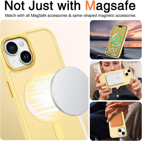 BENTOBEN iPhone 15 Plus Case, Translucent Matte Slim Shockproof Magnetic Phone Case, Protective Cover for 6.7 inch