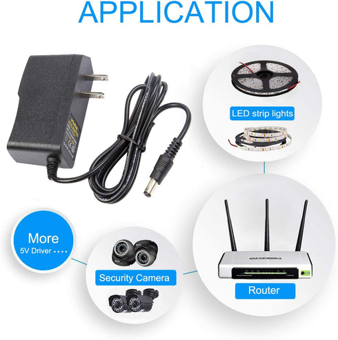 AC DC 9V 1A Power Supply Adapter, 1000mA Wall Charger for ADSL Router Arduino, 5.5mm x 2.5m