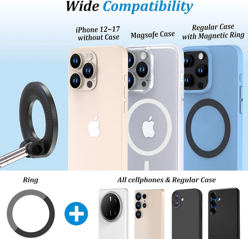PlusAcc 360Rotatable 16/15/14/13 Vacuum Magnetic Phone Holder for Car, Suction Cup Phone Mount for MagSafe, Strong