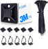 HUASAI 4/5" 100 Pack Zip Tie Mount With Cable Ties,Self Adhesive-backed Mounts