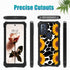 Shop Motorola Moto G Play 2023 Case with Glass Screen Protector, Heavy Duty PC & TPU, Shockproof - Cow Print Sunflowers.