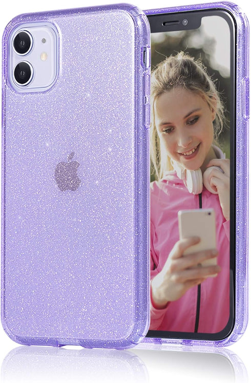 Compatible with iPhone 11 Case, Glitter Sparkle Bling Anti-Scratch Shockproof Protective Flexible Phone Case for Women