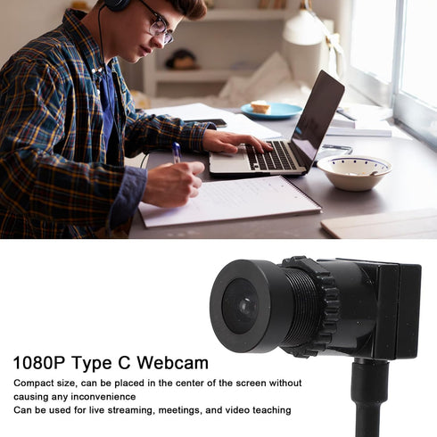 LAISANIM 1080P 1.5m Laptop Webcam USB C, External Video Camera for Laptops, Type C Computer Camera, Cables, Plug