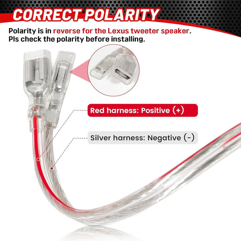 RED WOLF Front or Rear Door Speaker Wire Harness Connector Adapter for Toyota 2018-2022, Camry RAV4 Avalon, 2020 Tacoma Door Speakers, Lexus is CT 2011-2018 Dash Tweeter Only