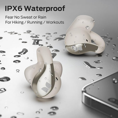 AC225 6.0 36H IPX6 Monster Open Ear Earbuds, Stereo Sound, Bluetooth Open Ear Headphones, Lightweight Comfort Clip-On