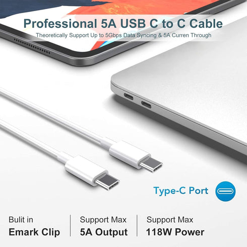 MacBook Pro Charger - 118W USB C Fast Charger for MacBook Pro/Air, iPad Pro, Samsung Galaxy, 6.6 ft Cable