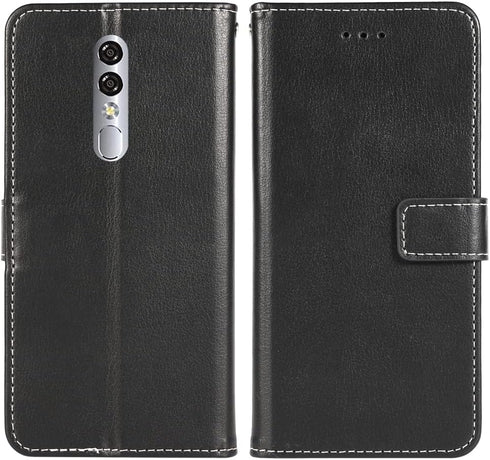 Compatible Coolpad Legacy Brisa Wallet Case, Leather Flip Cover with Wrist Strap, Card Holder for CP3706AS