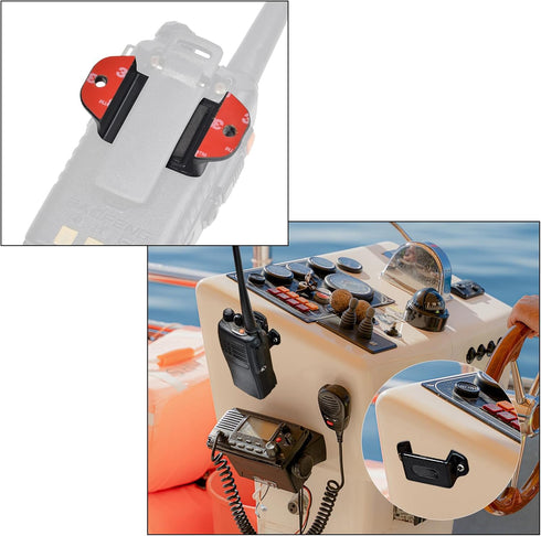 TWAYRDIO Dashboard Mount Holder for Handheld Radio and Speaker Microphone, Clip Hook with Screws for Walkie Talkies