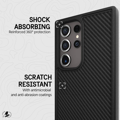 Pelican Protector Case for Samsung Galaxy S24 Ultra, 6.8” with 16ft MIL-STD Drop Protection, Carbon