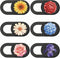 6Pcs 6 Styles Cute Camera Cover Slide Flowers 0.04 Inch Privacy Guard