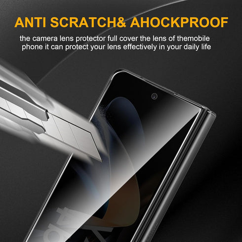 3 Pack Privacy Screen Protector for Samsung Galaxy Z Fold 4, Anti Spy Tempered Glass with Camera Lens Protector
