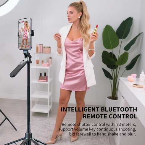 SYHsdzg 70" Tripod for Phone, Portable All in One Extendable Cell Phone Tripod Stand, Tall Travel Tripods for Recording