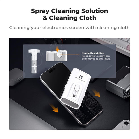 K&F Concept 8-in-1 Airpods Electronic Cleaning Kit, Multifunctional Tool for iPhone, AirPods, MacBook, iPad