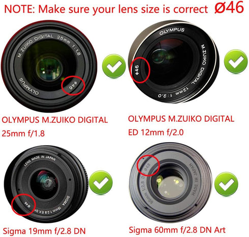 Z50 Lens Cap 46mm for Nikon Z50 with NIKKOR Z DX 16-50mm, Panasonic Lumix G Vario 14-42mm (2 Packs)
