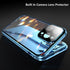 HENGHUI Anti Peeping Case for iPhone 15 Pro Max - Lockable Magnetic Glass, Camera Lens Protector, Privacy Screen, Blue.