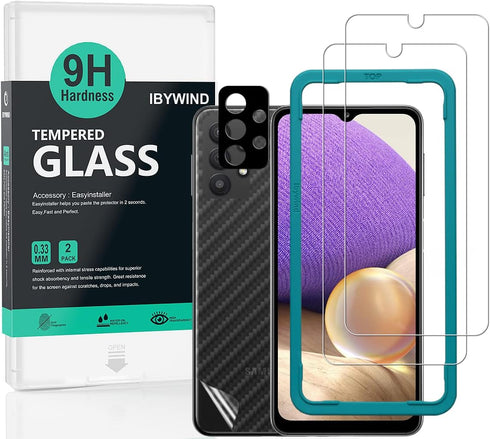 Ibywind Screen Protector for Samsung Galaxy A32 5G (6.5 Inches), with 2Pcs Tempered Glass, 1Pc Camera Lens Protector,