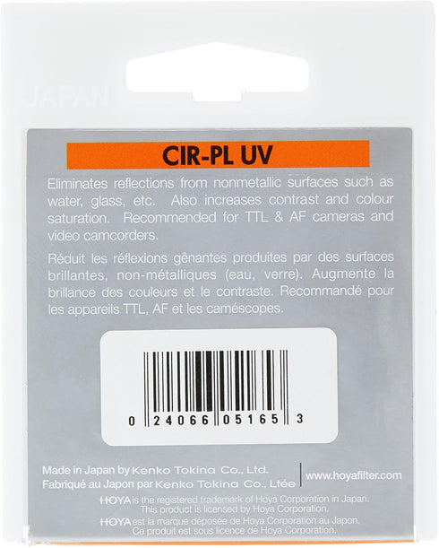 Hoya 58mm Circular Polarizing and UV HRT Screw-in Filter