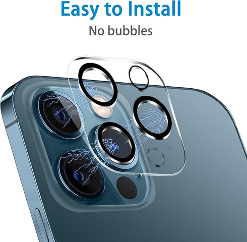 Tempered Glass Camera Lens Protector for iPhone 12 Pro Max 6.7" - 3 Pack, Ultra HD, 9H Hardness, Anti-Scratch, Easy