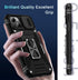 DEERLAMN iPhone 15 Case - Black Military Grade Shockproof with Slide Camera Cover & Screen Protector (2 Packs)