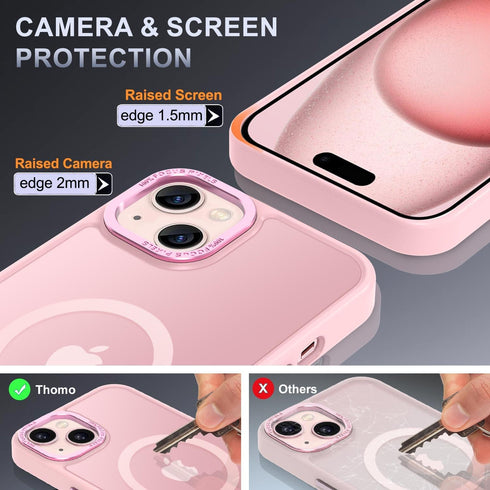 Thomo Upgraded Magnetic iPhone 15 Plus Case, Compatible with MagSafe, Slim Translucent Phone Cover
