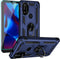 for Moto G Pure Case with HD Screen Protector, Military Grade Ring Car Mount Kickstand Hybrid Hard Soft TPU (Blue)