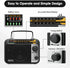 LEOTEC AM FM Radio with Bluetooth - Portable Vintage Transistor Radio, Rechargeable Battery/4 AA Cell Battery