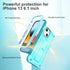 URBANITE for iPhone 13 Case with Kickstand, Military Grade Shockproof Protection Cover with Screen Protector Compatible with Apple iPhone 13 6.1 Inch Phone (Sky Blue)