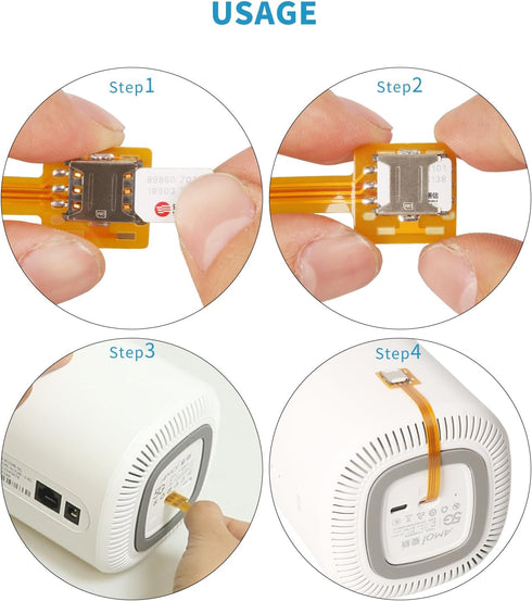 PinQiongZhe 3.9in/10cm (2pcs) for CPE Wireless Routers Mini Walkman WiFi Devices, Nano to Nano Sim Card Extension Cable