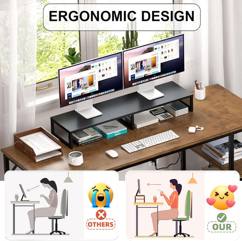 Dual Computer Monitor Stand Riser, Desk Organizers and Accessories, Printer & TV Stand, Desk Shelf, Office Desk