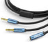 MillSO Audio Splitter, Female to 2 Male 3.5mm TRS Audio Splitter, 8 Feet Sapphire Blue & Gold-Plated Stereo Jack