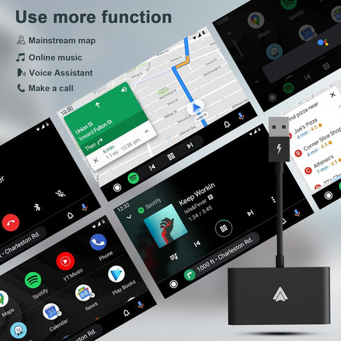 Wireless Android Auto Adapter Dongle, Plug-in via USB, Compatible with Android Phone & Car Factory Wired