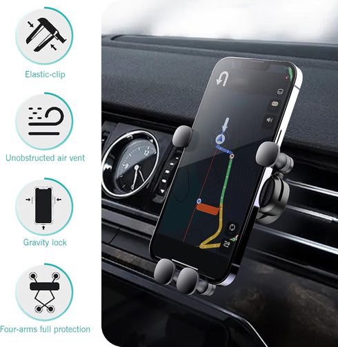 Dogary 1 PC Car Vent Phone Holder, Car Navigation Retractable Phone Holder, with Hawk'S Beak Clip, Anti-Shake