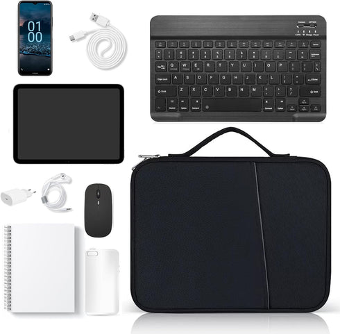 iPad Pro 12.9 Carrying Bag, Waterproof Sleeve for Magic/Smart Keyboard Accessory, Black