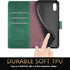 SUANPOT RFID Blocking Leather Wallet Case for iPhone Xs Max, Shockproof Flip Folio Cover (Sea Green)