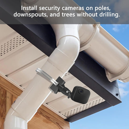 Universal Adjustable Stainless Mount Bracket for Outdoor Security Camera, 360 Degree Clamp Compatible with Reolink/Nest