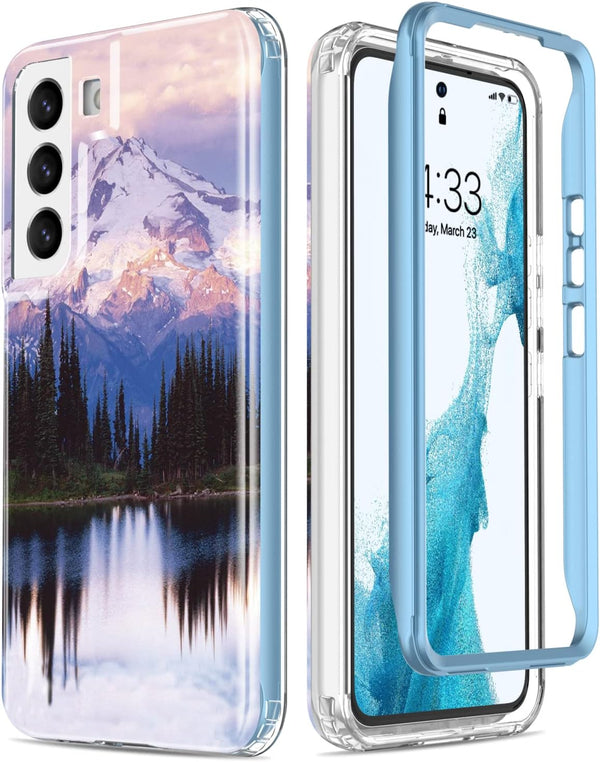 Esdot Snow Mountain Case for Samsung Galaxy S22 Plus, Passing 21ft Drop Test, Fashionable Designs for Women Girls