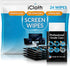 iCloth Screen Cleaner Wipes by Individually Wrapped Travel Size Streak-Free (24 Large Wipes)