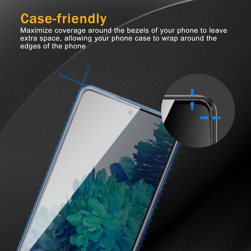 3 Pack Privacy Screen Protector for Samsung Galaxy S20 FE with 3 Pack Camera Lens Protector, Anti Spy Tempered Glass