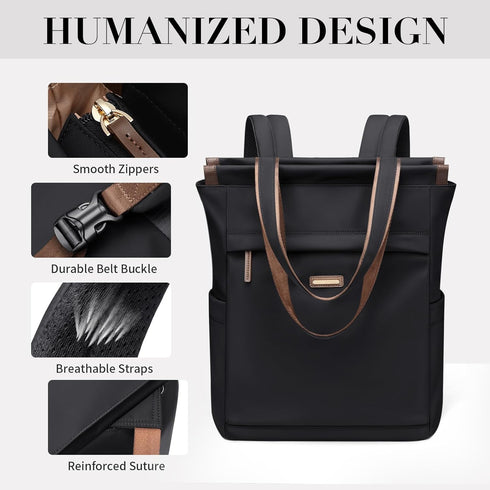 GOLF SUPAGS Convertible Laptop Backpack for Women, Casual Daypack for Work and Travel
