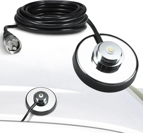 BASIKER CB Antenna NMO Magnetic Base Mount SO239, PL-259 Plug W/5M(16.4ft) RG58 Coaxial