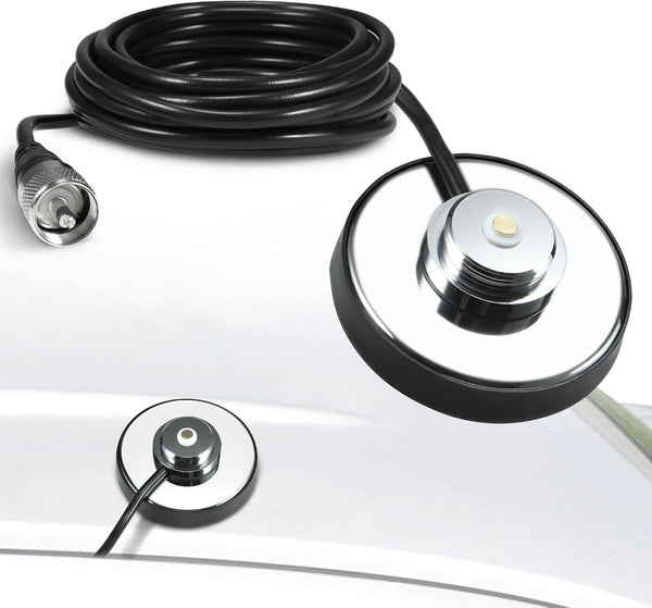 BASIKER CB Antenna NMO Magnetic Base Mount SO239, PL-259 Plug W/5M(16.4ft) RG58 Coaxial